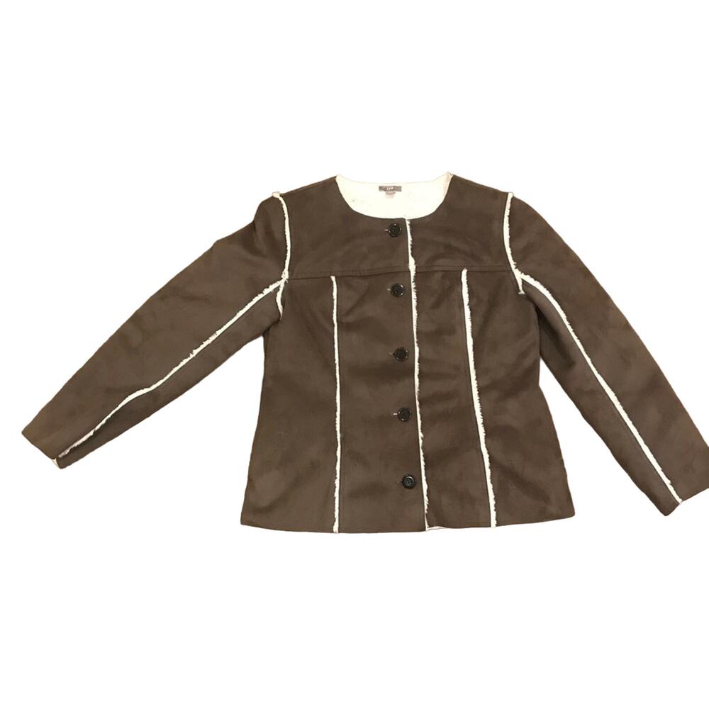 J Jill Faux Leather Jacket Size S